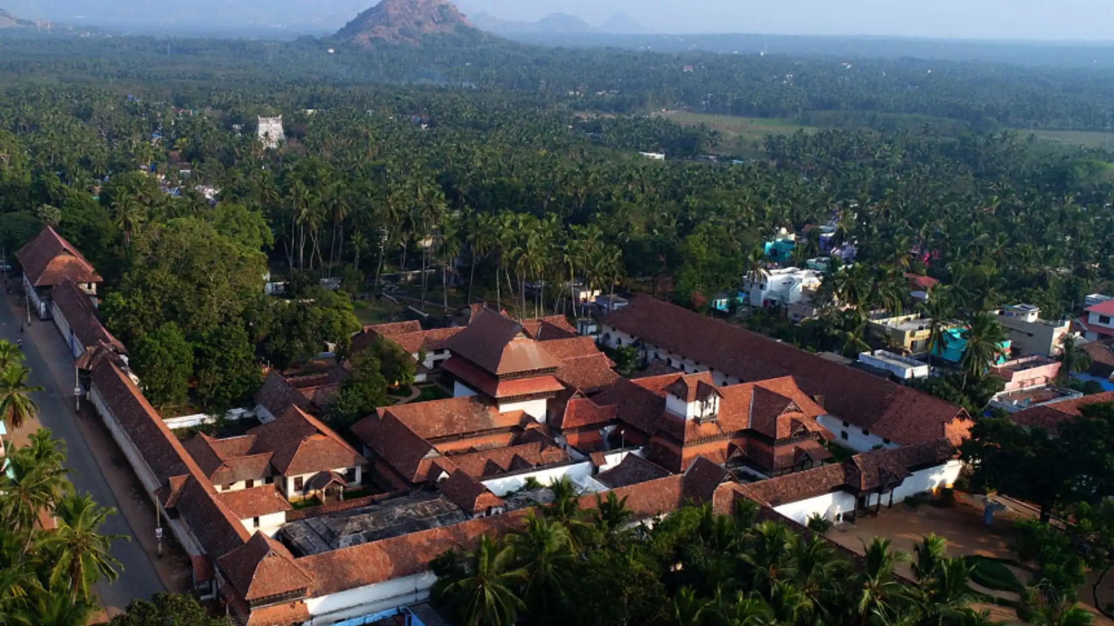a aerial view of a Padmanabhapuram Palace, Historical Places in Kerala