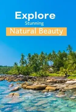 a body of water with trees and rocks : Natural Beauty of Andaman
